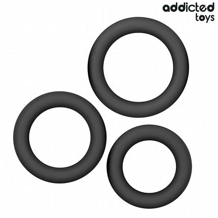 ADDICTED TOYS - SET SILIKONRINGE MODELL 1 - Penisring ohne Vibration