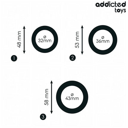 ADDICTED TOYS - SET SILIKONRINGE MODELL 1 - Penisring ohne Vibration