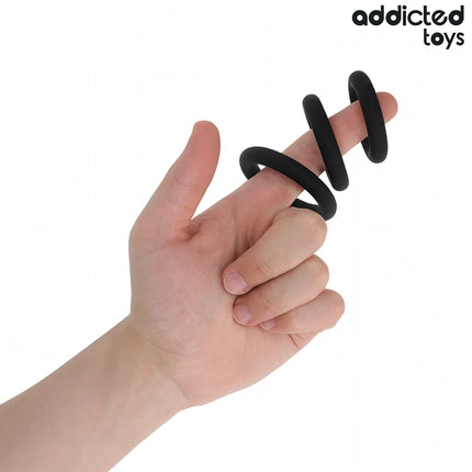ADDICTED TOYS - SET SILIKONRINGE MODELL 1 - Penisring ohne Vibration