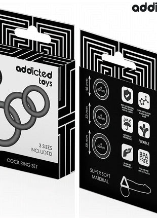 ADDICTED TOYS - SET SILIKONRINGE MODELL 1 - Penisring ohne Vibration