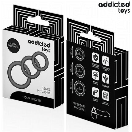 ADDICTED TOYS - SET SILIKONRINGE MODELL 1 - Penisring ohne Vibration