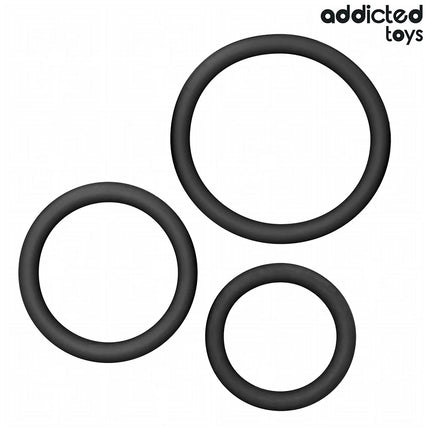 ADDICTED TOYS - SET SILIKONRINGE MODELL 2 - Penisring ohne Vibration