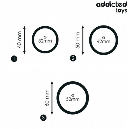 ADDICTED TOYS - SET SILIKONRINGE MODELL 2 - Penisring ohne Vibration
