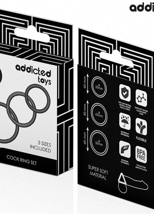 ADDICTED TOYS - SET SILIKONRINGE MODELL 2 - Penisring ohne Vibration