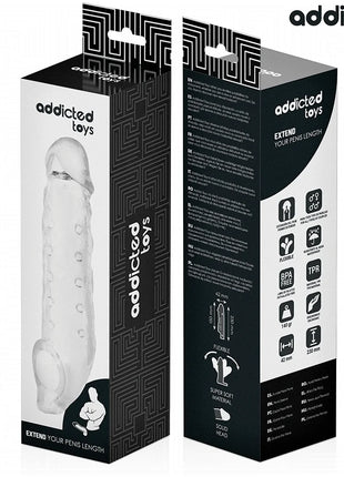 ADDICTED TOYS - TRANSPARENTE PENISHÜLSE GRÖSSE M 27 CM - Penishülle mit Verlängerung