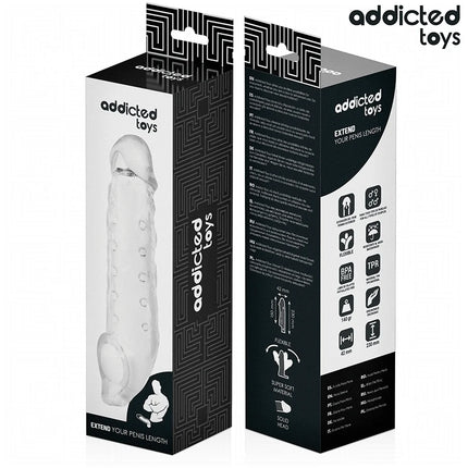 ADDICTED TOYS - TRANSPARENTE PENISHÜLSE GRÖSSE M 27 CM - Penishülle mit Verlängerung