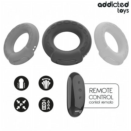 ADDICTED TOYS - VIBRIERENDER COCKRING MIT WÄRMEEFFEKT UND FERNBEDIENUNG
