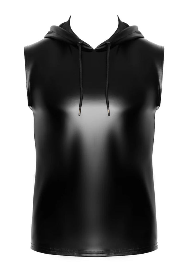 ärmelloses Kapuzenshirt H081 von Noir Handmade Chaos Collection - S / schwarz - Herren-Shirt