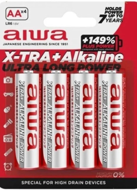 AIWA - X-TRA ALKALINE AA ALKALINE BATTERIE LR6 BLISTER*4