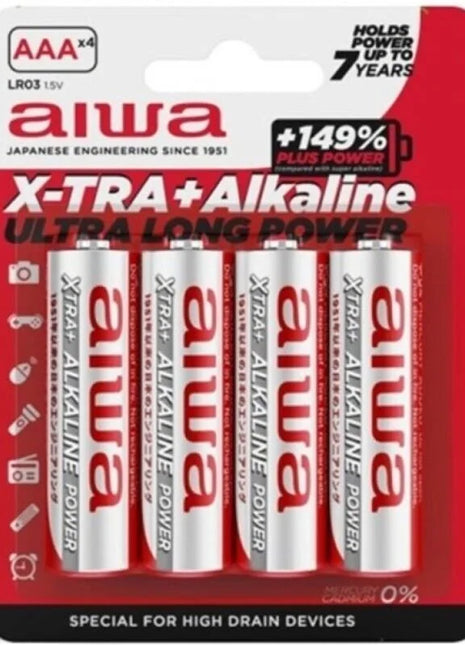 AIWA - X-TRA ALKALINE AAA ALKALINE BATTERIE LR03 BLISTER*4