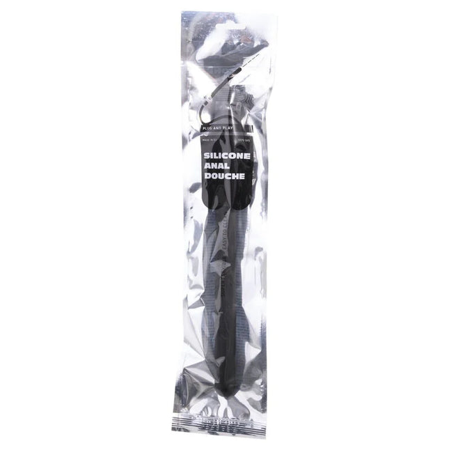 ALL BLACK - DUSCHE ANAL KLAPPBARES SILIKON 27 CM - Aufblasbar