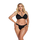 Anais Apparel Plus Size – Schwarzes Satin-Set mit verstellbaren Trägern - XL/2XL / Black - Sexy Dessous-Set