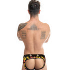 Schwarze briefs mit lebhaftem bananen- und obstmuster und elastischem bund von anais men banana jock bikini s