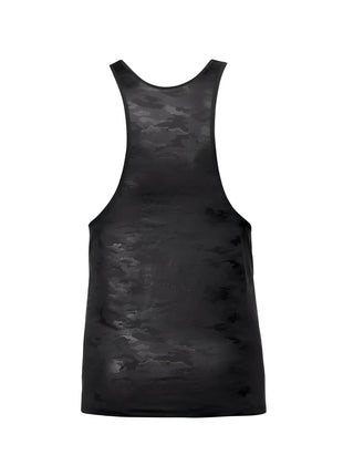 Schwarzes ANAIS men elektro top mit subtiler strukturierter camouflage muster und tanktop-design