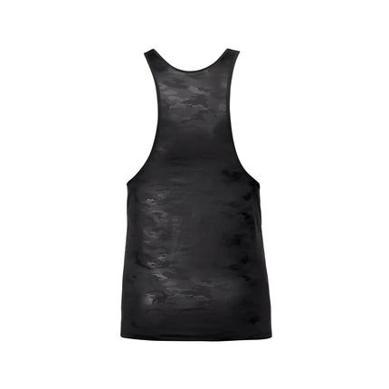Schwarzes ANAIS men elektro top mit subtiler strukturierter camouflage muster und tanktop-design