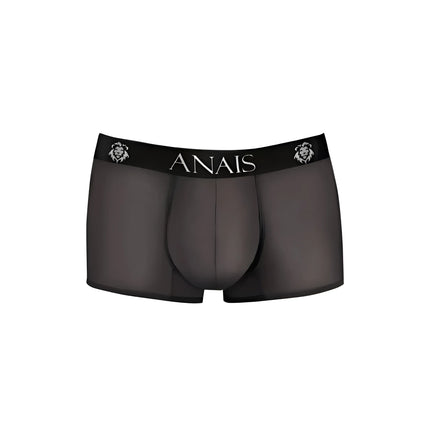 Schwarze transparente boxer briefs aus mesh mit schwarzem bund und an ais markenname bei anaïs men eros boxer