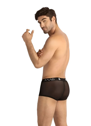 Schwarze mesh briefs mit schlanker passform und anaiis logo in weiß auf dem bund eros boxer von anais men