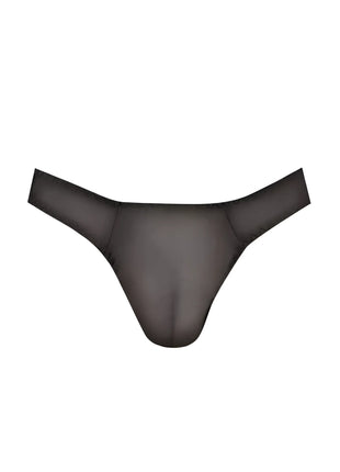 Schwarzer transparenter string aus glattem, leicht durchsichtigem stoff mit minimalistischem design von Anais Men Eros String