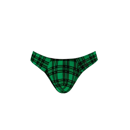 Grüner und schwarzer kariertes thongs für männer von anais men magic string aus weichem material