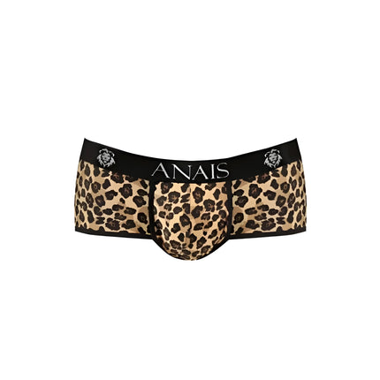 Leopard-print mercury briefs von anaiis mit schwarzem bund und löwenkopf logos für männer