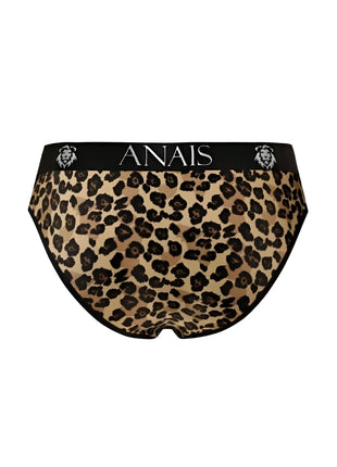 Leopard-print briefs mit schwarzem bund und anaiis markenzeichen lion head logos aus mercury slip kollektion