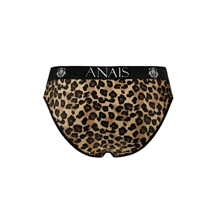 Leopard-print briefs mit schwarzem bund und anaiis markenzeichen lion head logos aus mercury slip kollektion