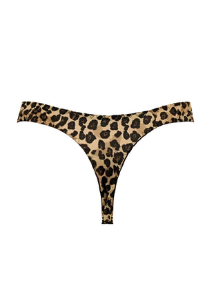 Eine elegante tan und schwarz leopard muster satin stringtanga von anais men mercury string