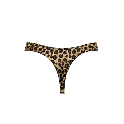 Ein eleganter tan und schwarz leopardenmuster satin string thong von anais men mercury string
