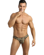 Leopard-print briefs tan and black pattern in anais men mercury string design