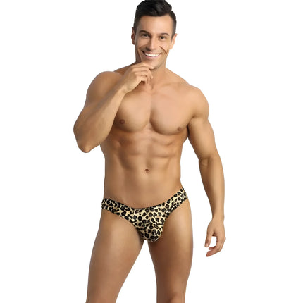Leopard-print briefs tan and black pattern in anais men mercury string design