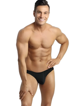 Anas men petrol string schwarze herren slips aus baumwolle mit schnurverschluss vorne