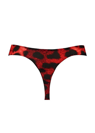 Roter und schwarzer leopard print string thong von anais men savage string mit elastischem material