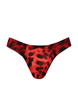 Rot-schwarzer leopard-print-string von anais men savage string aus elastischem material für tragekomfort