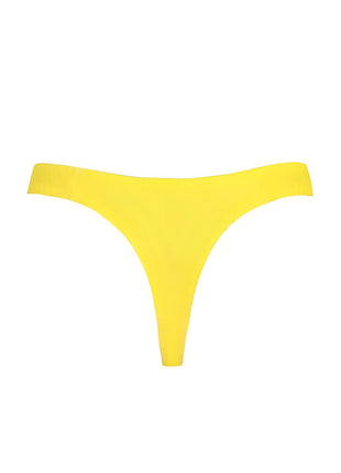 Gelber ribbed stoff string thong von anais men modell tokio sichtbar von hinten