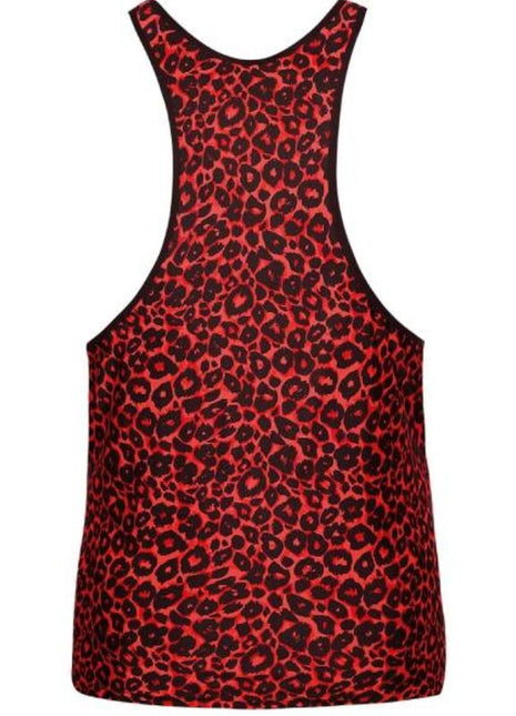 Rotes und schwarzes leopardenmuster tank top anaïs men tribal top s mit figurbetonter passform