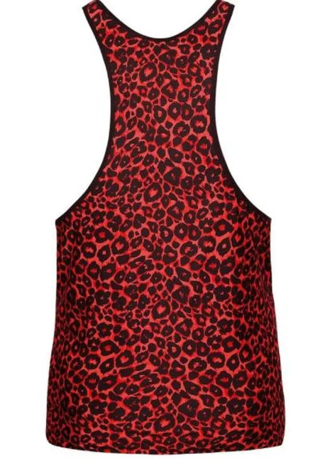 Rotes und schwarzes leopardenmuster tank top anaïs men tribal top s mit figurbetonter passform