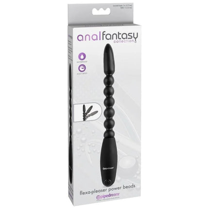 Schwarze flexa-pleaser power beads mit texturierter segmentierung und glattem griff für anal spielzeug