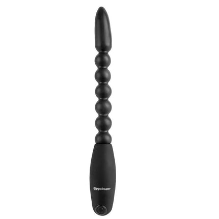 Schwarzer anal eier wand mit glattem rundspitzen und strukturiertem griff aus perlen