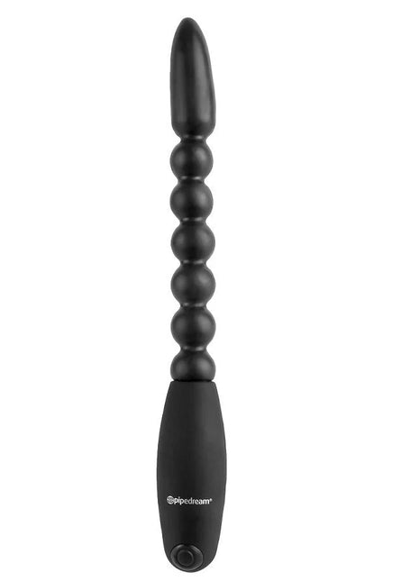 Schwarzer anal eier wand mit glattem rundspitzen und strukturiertem griff aus perlen