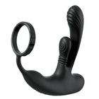 Schwarzer silikon-analplug mit ring und strukturierter griffoberfläche aus der anal fantasy elite kollektion