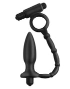 Schwarzer silikon analplug mit integriertem ring und strukturierter griffoberfläche aus der serie anal fantasy