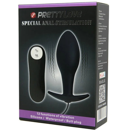 ANAL PLUG ANKERFORM SILIKON 12 VIBRATIONSMODI SCHWARZ - Analplug