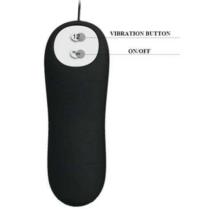 ANAL PLUG ANKERFORM SILIKON 12 VIBRATIONSMODI SCHWARZ - Analplug