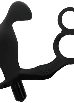 ANALPLUG MIT DOPPELTEM PENISRING UND HODEN - Analplug