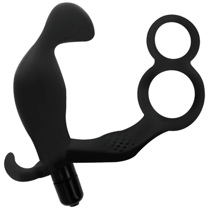 ANALPLUG MIT DOPPELTEM PENISRING UND HODEN - Analplug