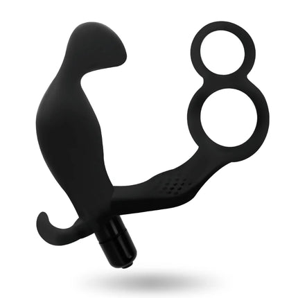 ANALPLUG MIT DOPPELTEM PENISRING UND HODEN - Analplug