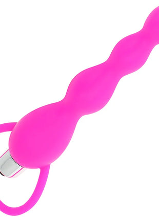 Analstimulator mit fuchsia-vibration pinke silikon-vibrationsspielzeug mit herzförmigem ring am grund