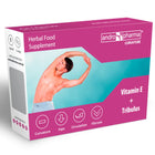 Pink und teal kartonbox für andropharma curvature herbal nahrungsergänzung mit vitamin e tribulus und coenzym q10