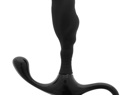 Schwarzer silikon analplug mit ergonomischem design und gebogenem griff für anfänger prostata-vibrator