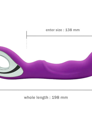 Violetter silikon vibrator mit silber-schwarzer steuerung am ende arMoNy anna pull ring vibrator